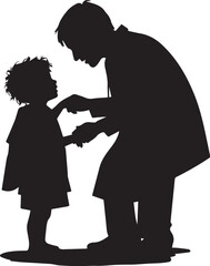 Father and son silhouette