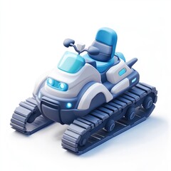 Naklejka premium Colorful futuristic snow vehicle illustration.