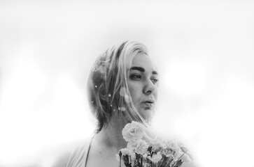 Portrait de femme avec des fleurs