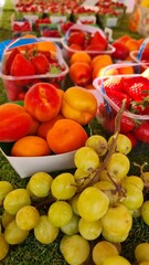Fresh Summer Fruits at a Farmers Market	