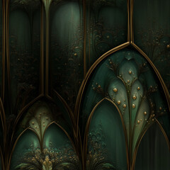 Art Deco and floral seamless tile prints