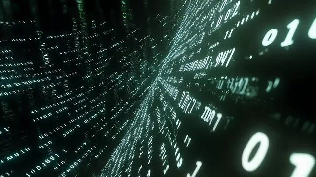 Abstract digital binary code background - Powered by Adobe