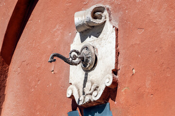 An abandoned old street lamp on a spring day