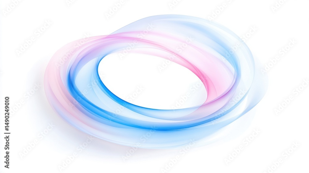 Aufkleber Elegant abstract flow design in pastel swirls over clean white. Ideal high-res background for digital art, websites, or graphic design projects...