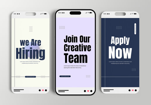 Job Hiring Social Media Story Post Template Layout