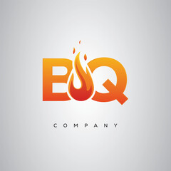 Fototapeta premium BQ Creative Fire Letter Logo Design