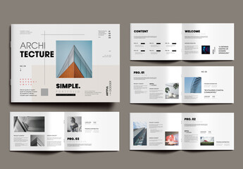 Minimal Architecture Portfolio Template in Landscape Format
