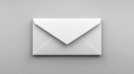 White envelope sealed light gray background communication concept stationary mockup simple design