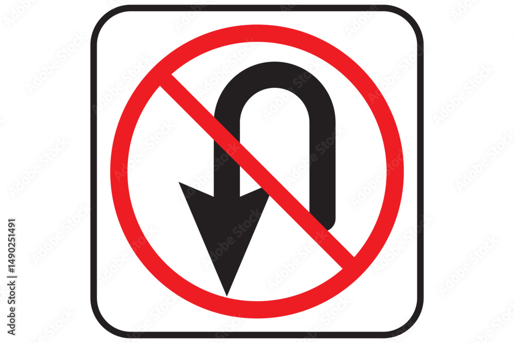 Aufkleber u turn arrow symbol icon set. direction icon set. go straight this way one way only u turn left and 