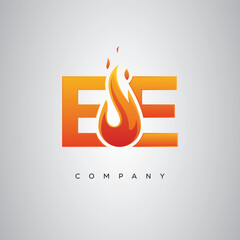 Obraz premium EE Creative Fire Letter Logo Design