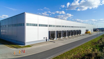 Obraz premium Giant Warehouse Chemical Storage Facility with Packing Stations