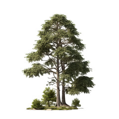 Fototapeta premium Isolated tall tree with green foliage