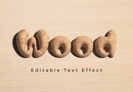 3D Wood Text Effect