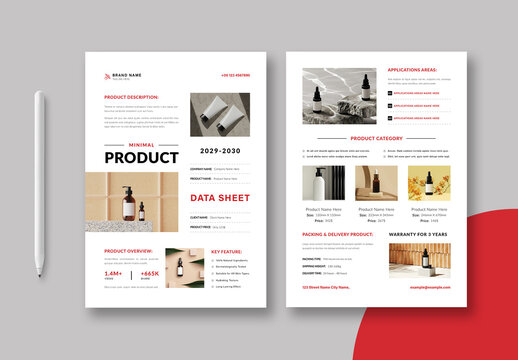 Product Data Sheet Template Layout