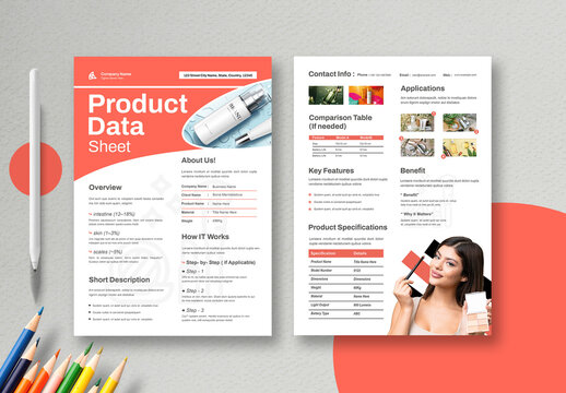 Product Data Sheet Layout