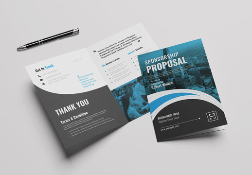 Sponsorship Proposal Bifold Brochure Template