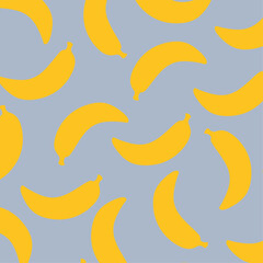 Obraz premium Banana pattern wallpaper. Bananas seamless background. Vector illustration