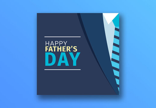 Happy Father&rsquo;s Day Editable Social Media Post in Formal Coat Pattern.