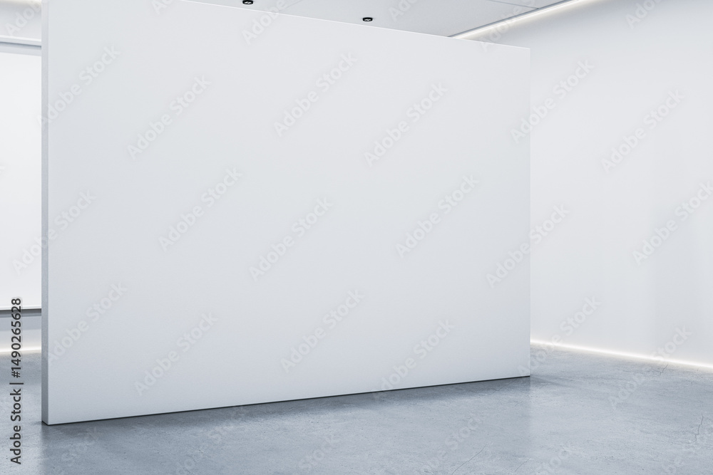Poster blank white wall mockup in modern interior room for branding or advertising design presentation with
