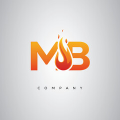 MB Creative Fire Letter Logo Design