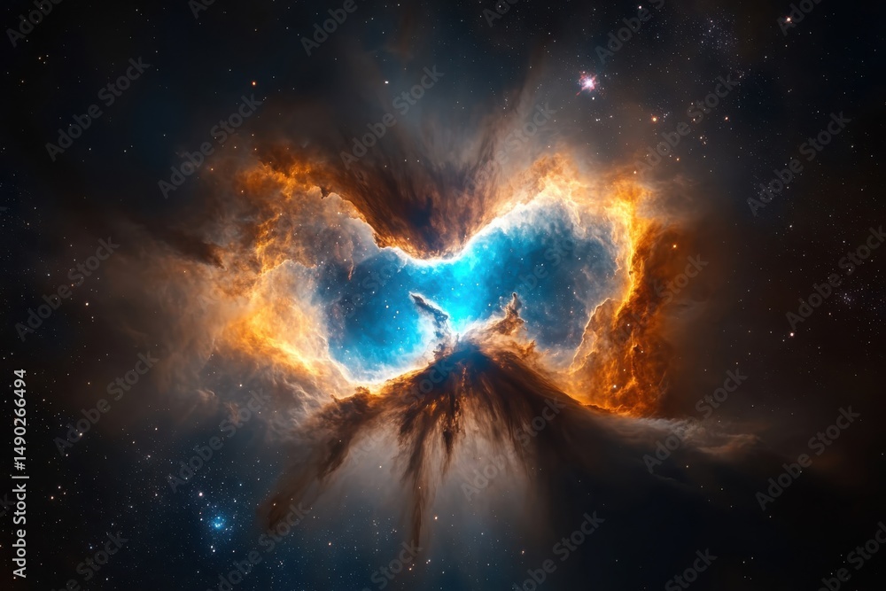 Aufkleber celestial nebula explosion outer space digital art cosmic environment wide-angle view astrophysics c