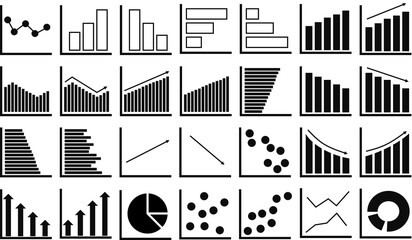 グラフアイコンのイラストセット