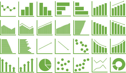 グラフアイコンのイラストセット