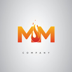 MM Creative Fire Letter Logo Design