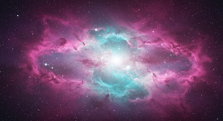 Vibrant Nebula Displaying Cosmic Colors and Stellar Dust