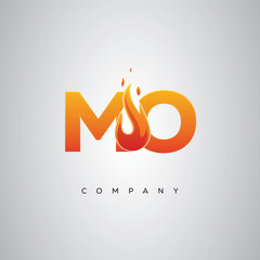 MO Creative Fire Letter Logo Design