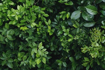 Fototapeta premium Vibrant green leaves abundant in nature's garden close-up shot lush environment high-contrast view