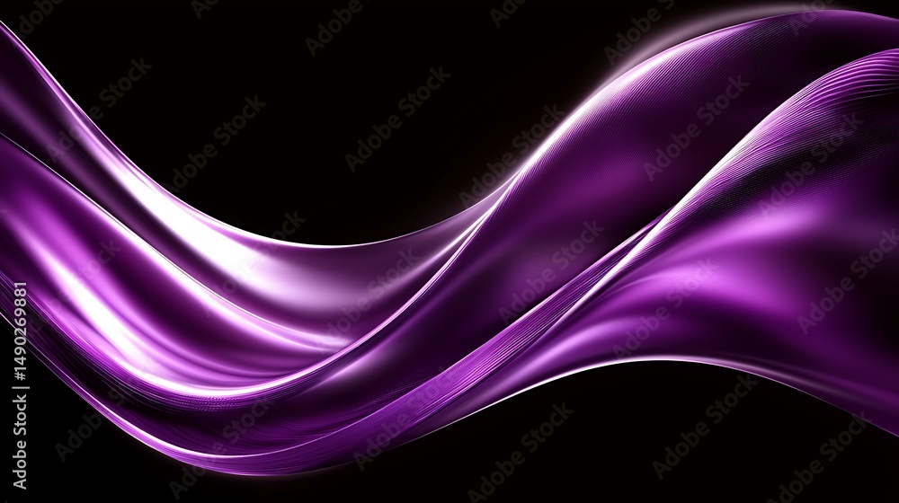 Poster fluid motion waves abstract art digital visualization dark background elegant design concept