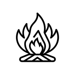 Campfire Icon Outline Vector Illustration