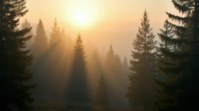 Coniferous Forest Backlit