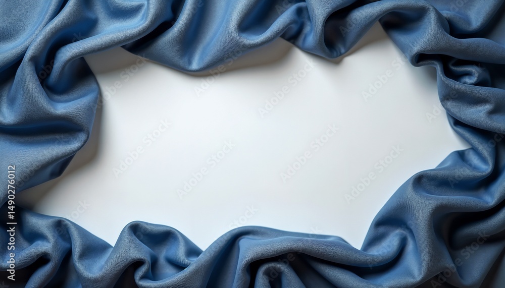 Poster elegant texture border background with deep blue linen fabric effect and smooth light center for con