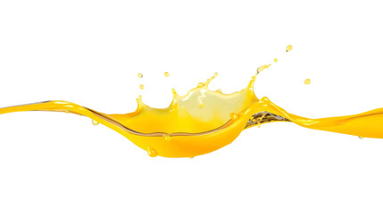 Fresh orange juice splash isolated on transparent background
