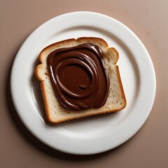 Delicious sweet chocolate cake with cream and a cup of hot coffee on a white plate