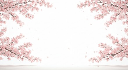 Cherry blossoms framing a bright background
