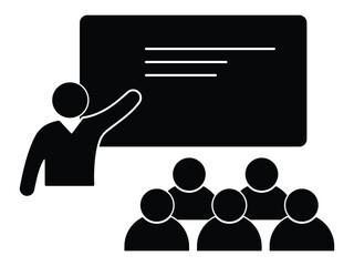 Teacher icon set. Mentor, training icon, teaching vector icon. Silhouette of teaching  vector symbol with student. Education icon vector illustration.