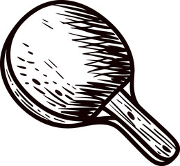 Vintage of wooden table tennis paddle with unique grain pattern