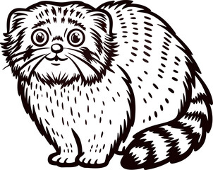 Obraz premium of a pallas's cat with detailed fur patterns and expressive eyes