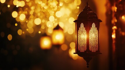 Glowing Lantern, Festive Lights, Ramadan ambiance