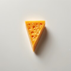 Cheese Wedge: a delicious cheese wedge with distinctive holes, a simple composition that appeals to foodies. Capturing the simple, delicious, and perfect image of a classic delicacy.