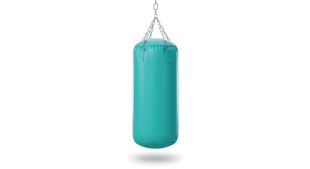 Obraz premium Aqua punching bag for boxing training, filled and hung, isolated on white