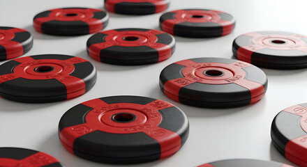 Core slider discs in black and red, placed side by side on white surface