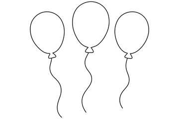 Continuous line drawing of a floating balloon artistic vector outline for modern and stylish graphics  © MdOmar