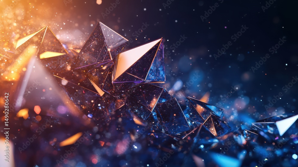 Poster dynamic geometric shapes create stunning visuals digital art abstract environment high-contrast view