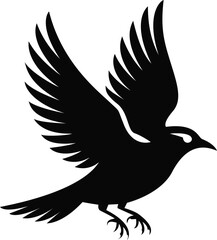 Flying Bird Silhouette Against a Pastel Sky