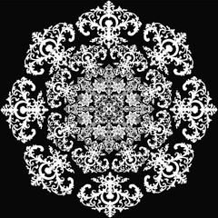 white on black elements eight corners abstract design