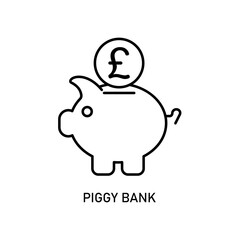 Icon a piggy bank, isolated against a clean background.